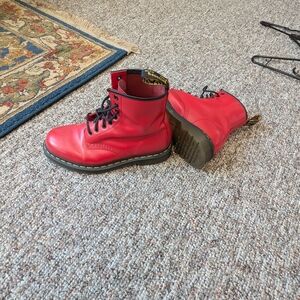 Dr. Martens Cherry Red Leather Boots